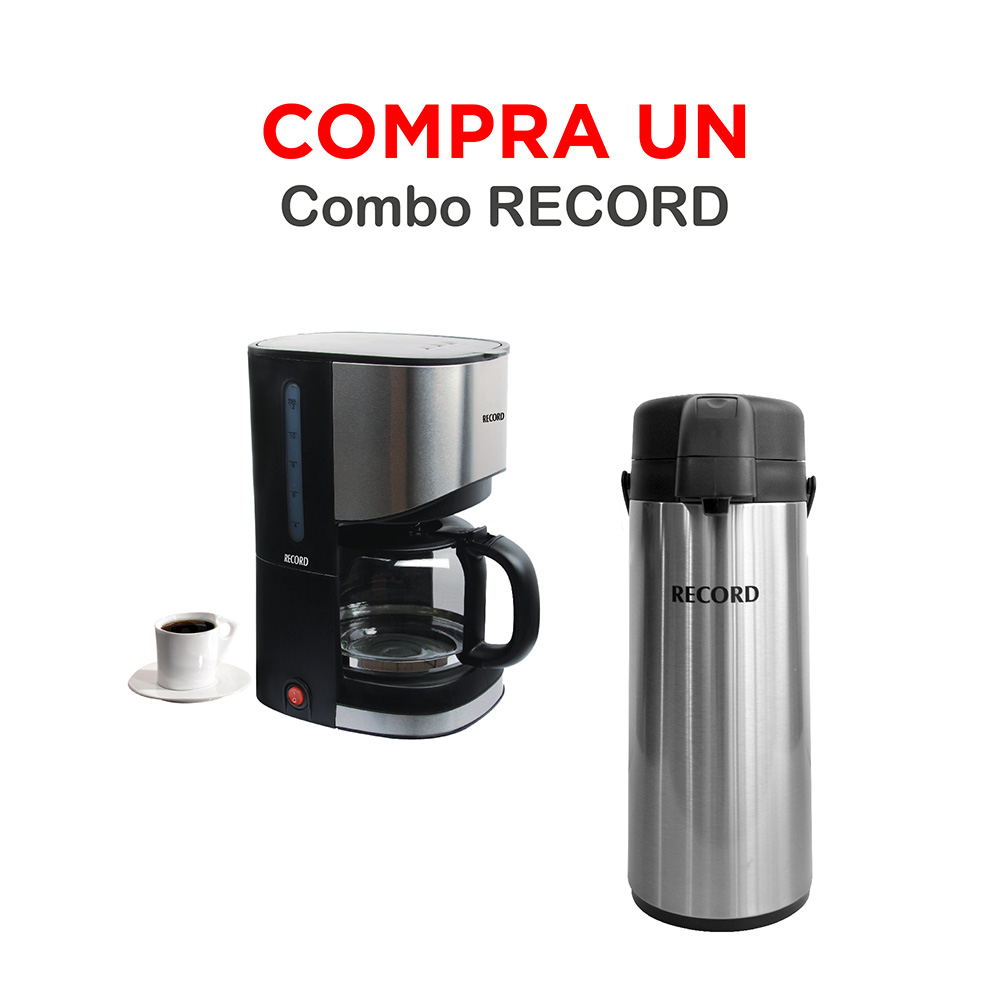 Cafetera Inox + Termo Bomba 1.9L - RECORD®️ Perú