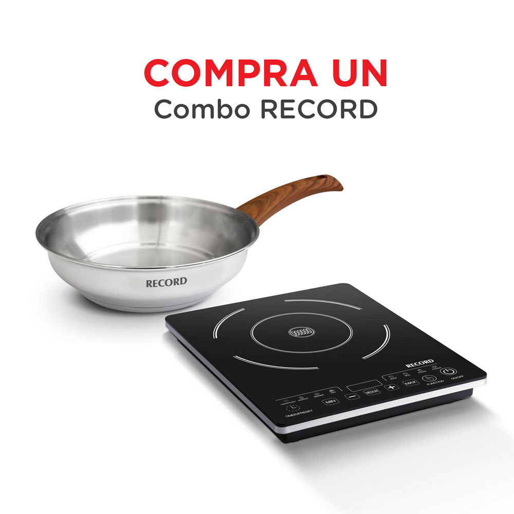 Cocina de Inducción + Sarten N° 18 de Acero Inox. - RECORD®️ Perú